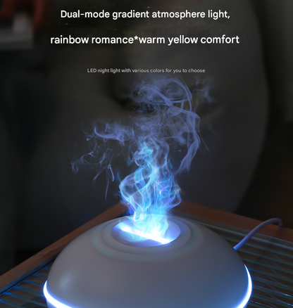 Black Mini USB Aromatherapy Diffuser with Flame Projection - Portable Humidifier for Home and Car Use - Image 3