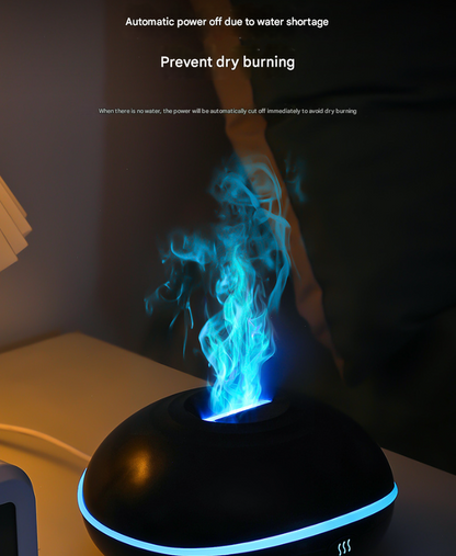 White Mini USB Aromatherapy Diffuser with Flame Projection - Portable Humidifier for Home and Car Use - Image 6