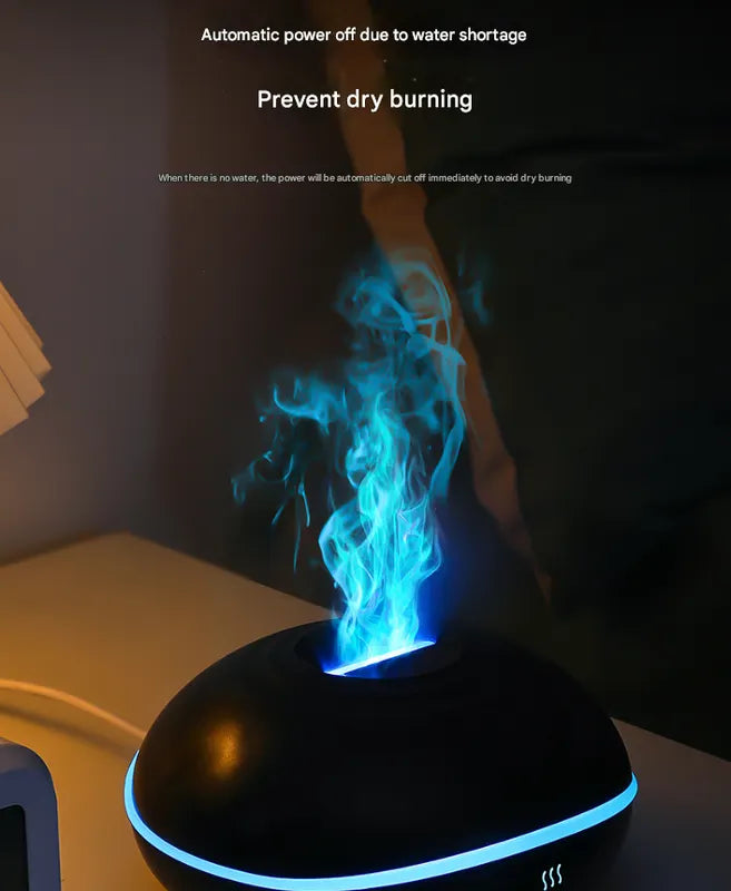 White Mini USB Aromatherapy Diffuser with Flame Projection - Portable Humidifier for Home and Car Use - Image 6
