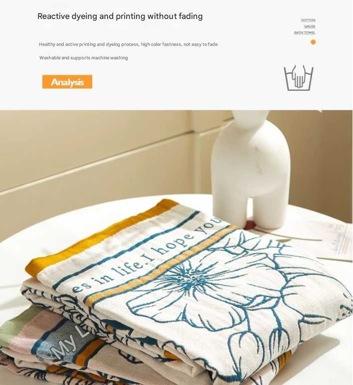 Rural breeze 40S Pure Cotton Gauze Bath Towel - Extra Large, Thick, Soft, and Highly Absorbent for Adults - Image 4