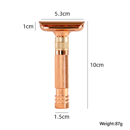 Black Premium Adjustable Double Edge Safety Razor Kit - 8-Setting Precision Shave with Stand & 5 Blades - Image 5