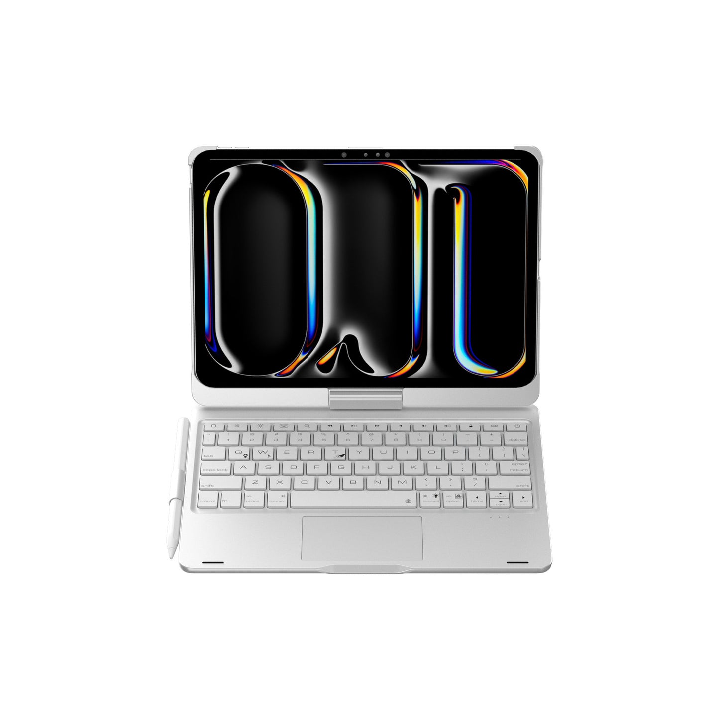 Silver Magic Keyboard Case for ipad Air6/Air7 11-inch, Bluetooth Keyboard with RGB Backlight & Precision Trackpad - Image 3