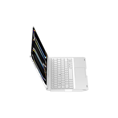 Silver Magic Keyboard Case for ipad Air6/Air7 11-inch, Bluetooth Keyboard with RGB Backlight & Precision Trackpad - Image 4