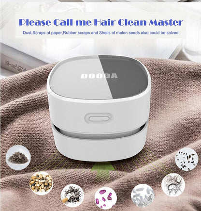 White Rechargeable Cordless Mini Desktop Vacuum - Portable Handheld Cleaner for Desk, Keyboard, Crumb & Dust - Image 5