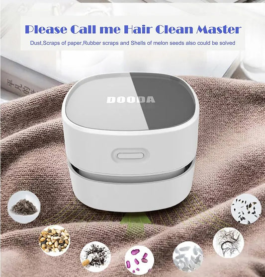 White Rechargeable Cordless Mini Desktop Vacuum - Portable Handheld Cleaner for Desk, Keyboard, Crumb & Dust - Image 5