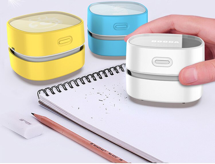 Red Rechargeable Cordless Mini Desktop Vacuum - Portable Handheld Cleaner for Desk, Keyboard, Crumb & Dust - Image 2