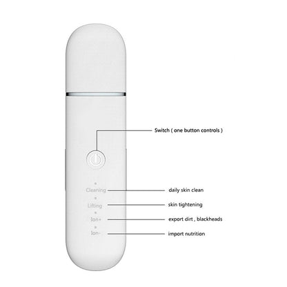 Green Professional Ultrasonic Skin Scrubber - 4-in-1 Facial Spatula for Deep Cleaning, Blackhead Removal, and EMS Lifting - Image 2