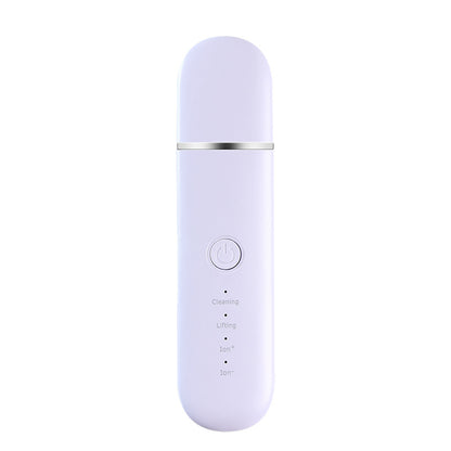 Purple Professional Ultrasonic Skin Scrubber - 4-in-1 Facial Spatula for Deep Cleaning, Blackhead Removal, and EMS Lifting