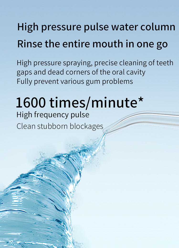 White Cordless Water Flosser & Oral Irrigator - Portable Teeth Cleaner with 3 Modes & 4 Jet Tips - Image 7