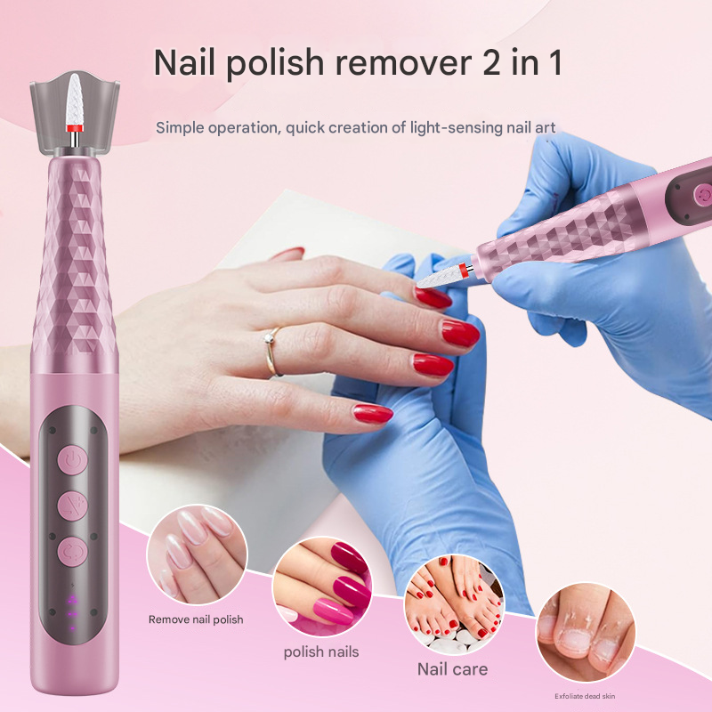 Grey Professional Electric Nail Drill Kit - 6-Speed 18000RPM Rechargeable Manicure & Pedicure File for Polishing, Grinding & Gel Removal - Image 2