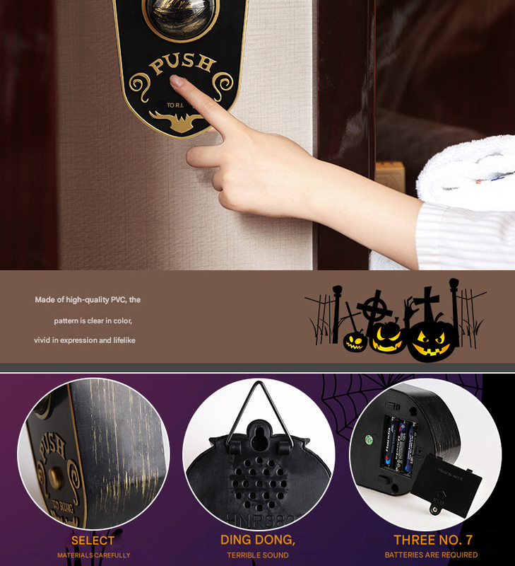 2-Piece White Halloween Animated Eyeball Doorbell - Spooky Light-Up Prop with Scary Sounds for Party & Door Decoration - Image 4