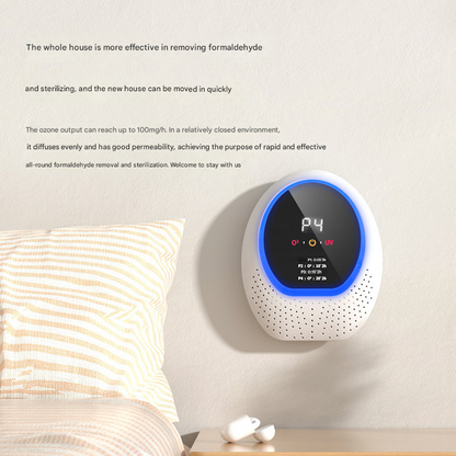 White Rechargeable Ozone & UV-C Air Purifier with Remote - Portable Odor Eliminator for Home, Pets & Closets - Image 3