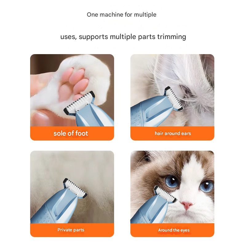 Purple Precision Pet Paw Trimmer - Waterproof & Rechargeable Grooming Clipper for Dog & Cat Paws, Eyes, and Ears - Image 2