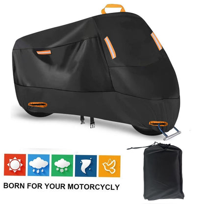 Heavy Duty 212D Waterproof Motorcycle Cover - All Season Outdoor Protection with Lock Holes & Windproof Buckles(Size: 2XL) - Image 2