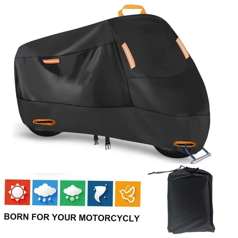 Heavy Duty 210D Waterproof Motorcycle Cover - All Season Outdoor Protection with Lock Holes & Windproof Buckles(Size: L) - Image 2