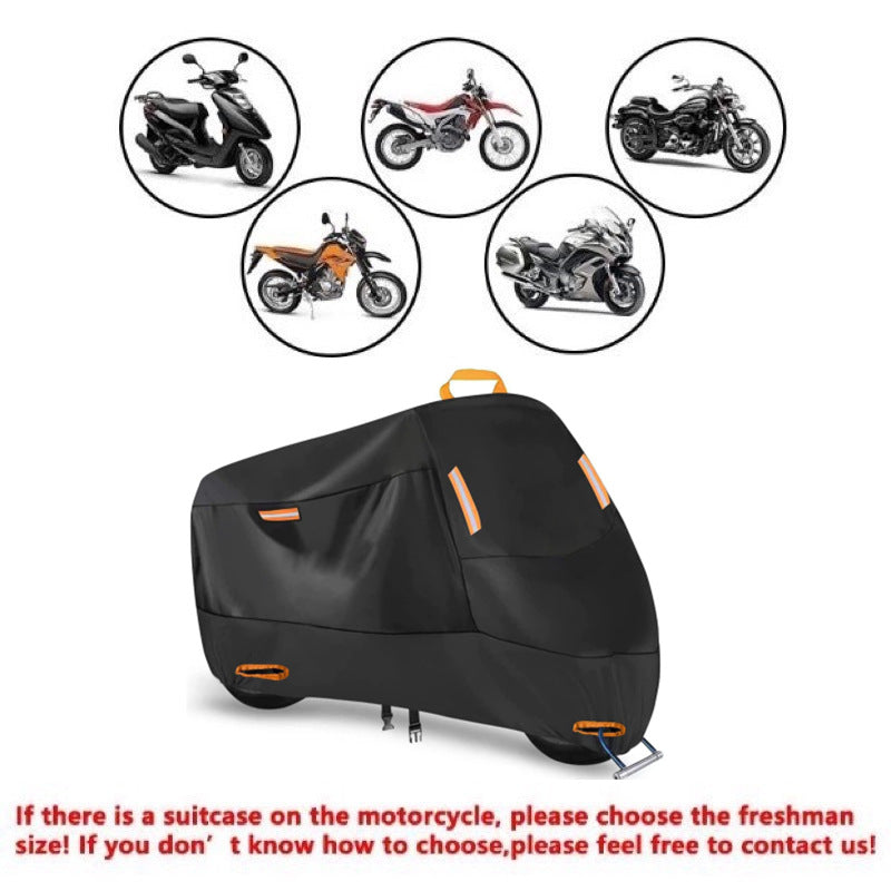 Heavy Duty 210D Waterproof Motorcycle Cover - All Season Outdoor Protection with Lock Holes & Windproof Buckles(Size: L) - Image 4