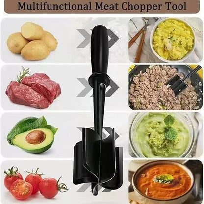 3-pieces Red Premium Heat Resistant Meat Chopper - Ground Meat Masher Utensil for Hamburger & Non-Stick Pans - Image 2