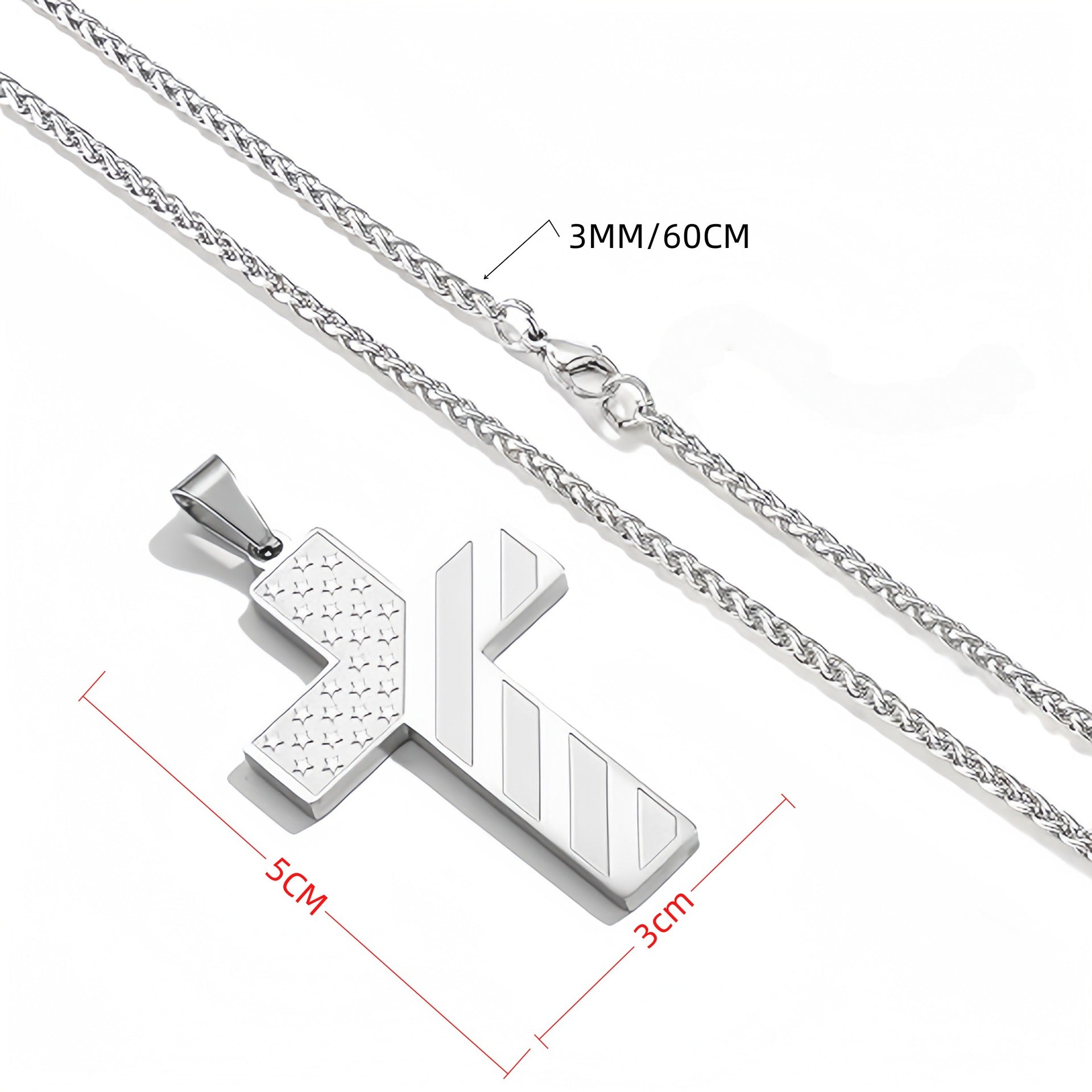 Gold Men's Textured Cross Necklace - Stainless Steel Pendant with Inspirational Message - Image 3