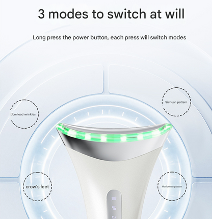 MJ-400 white Rechargeable EMS Facial & Neck Sculpting Device - 3-in-1 LED Light Therapy Massager(Three colors) - Image 2