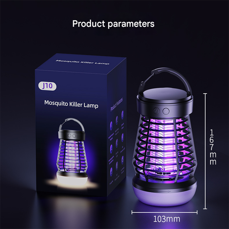 White Rechargeable 3-in-1 Bug Zapper Lantern - Portable UV Mosquito Killer with Camping Light & SOS Mode - Image 5