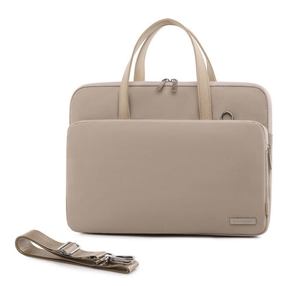 Green Chic Padded Laptop Bag for 15.6-Inch Notebooks - Versatile Shoulder Briefcase with Trolley Strap - Image 3