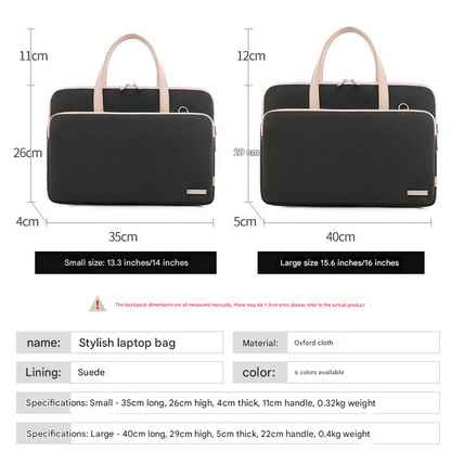 Grey Chic Padded Laptop Bag for 15.6-Inch Notebooks - Versatile Shoulder Briefcase with Trolley Strap - Image 4