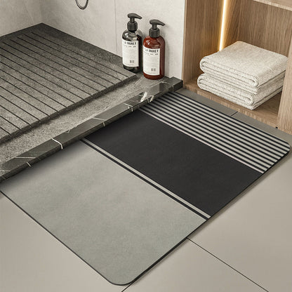 Quicksand and golden grey Modern Absorbent Diatomaceous Earth Bath Mat - Quick Dry, Non-Slip, Soft Bathroom Floor Mat - Image 2