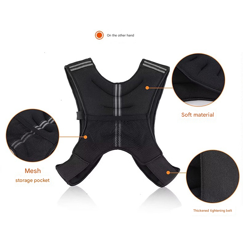 Black Gym Partner Weighted Vest - Adjustable & Reflective for Running, Training & Strength Building(10KG) - Image 3