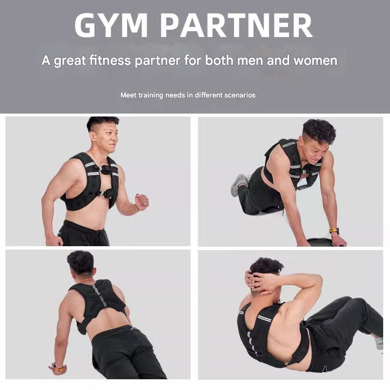 Black Gym Partner Weighted Vest - Adjustable & Reflective for Running, Training & Strength Building(10KG) - Image 4
