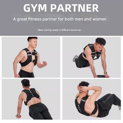 Black Gym Partner Weighted Vest - Adjustable & Reflective for Running, Training & Strength Building(10KG) - Image 4