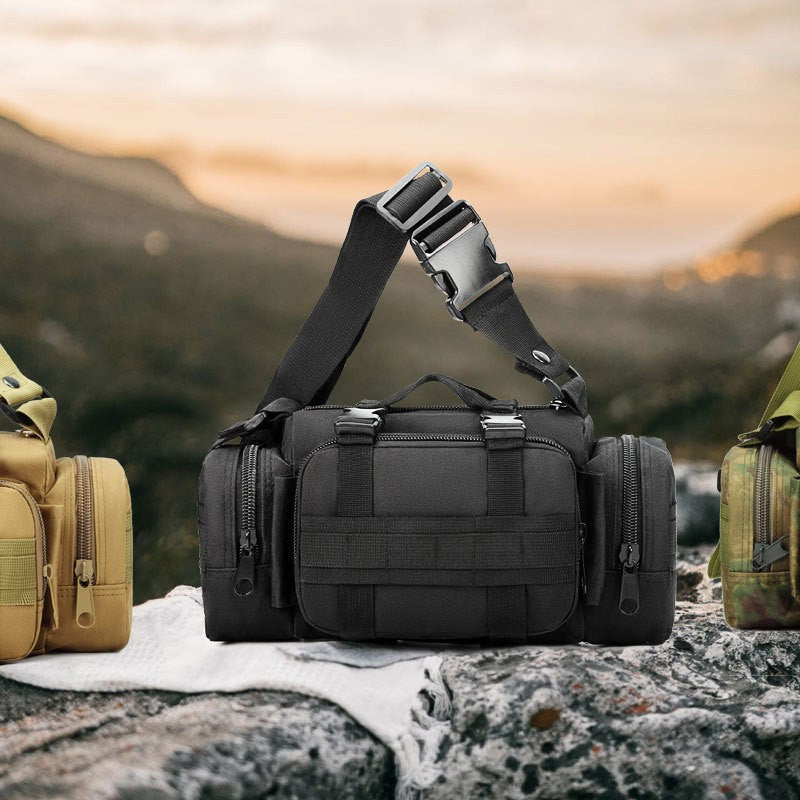 Black python pattern Tactical Outdoor Waist Bag - Durable Multi-functional Crossbody Shoulder Pack for Men & Women - Image 2