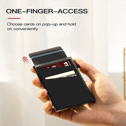 Red Ultra-Slim RFID Blocking Pop-Up Wallet - Automatic Card Holder with Metal Case & Secure Screw Base - Image 4