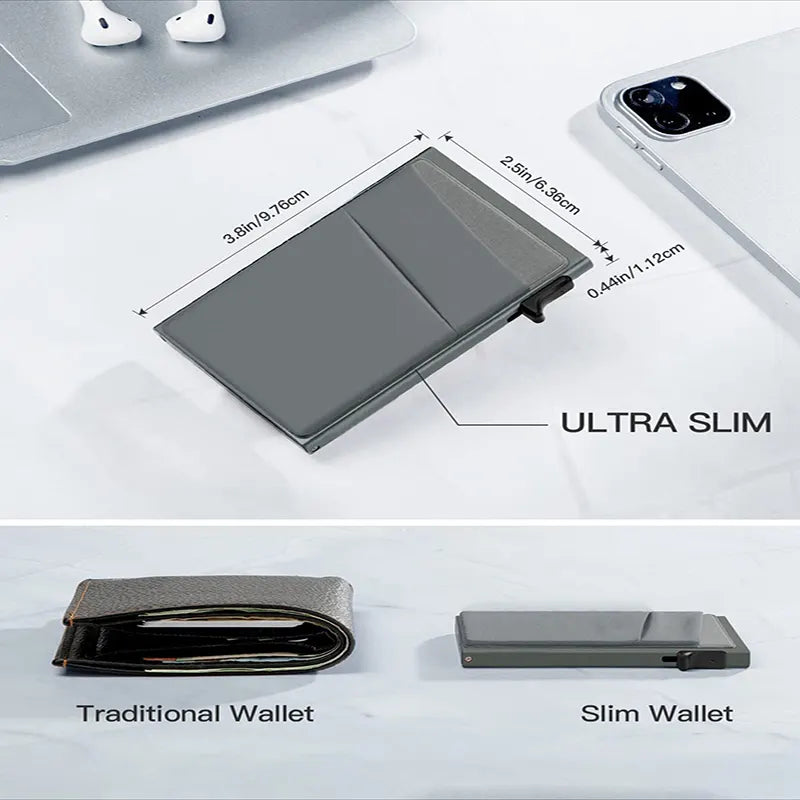 Red Ultra-Slim RFID Blocking Pop-Up Wallet - Automatic Card Holder with Metal Case & Secure Screw Base - Image 5