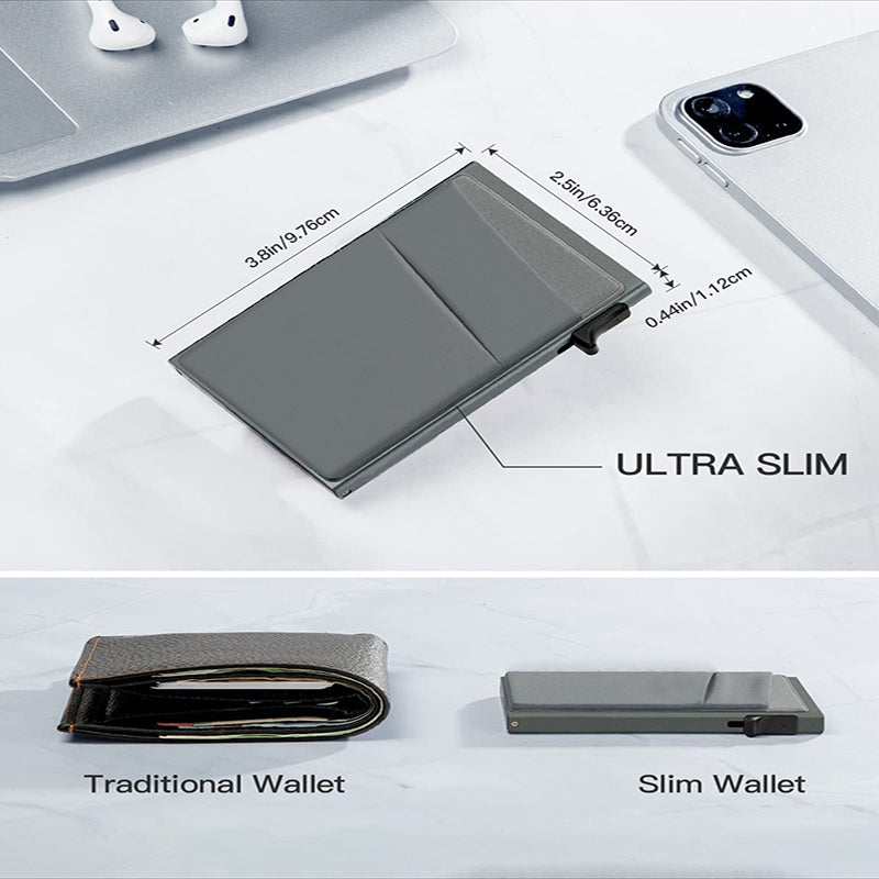 Orange-red Ultra-Slim RFID Blocking Pop-Up Wallet - Automatic Card Holder with Metal Case & Secure Screw Base - Image 5