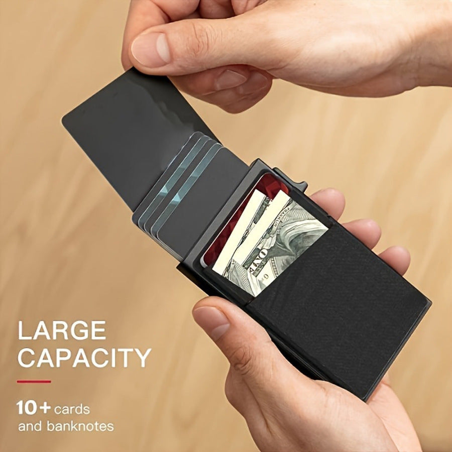 Green Ultra-Slim RFID Blocking Pop-Up Wallet - Automatic Card Holder with Metal Case & Secure Screw Base - Image 2