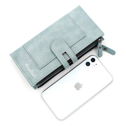 Black Women's Stylish Long Wallet - Multi-Card Slot PU Leather Clutch with Phone Pocket & Coin Zipper - Image 3