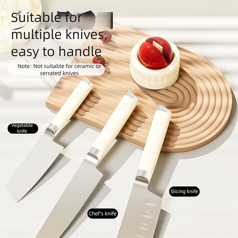 4 Pcs Black Powerful Suction Kitchen Knife Sharpener - Tungsten Steel Fast Sharpening Tool for Household Knives & Scissors - Image 4