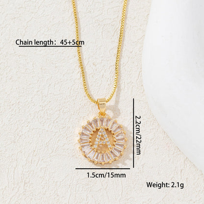 Sparkling Cubic Zirconia Initial Letter Necklace Set - Gold Plated Two-Piece Design(D) - Image 3