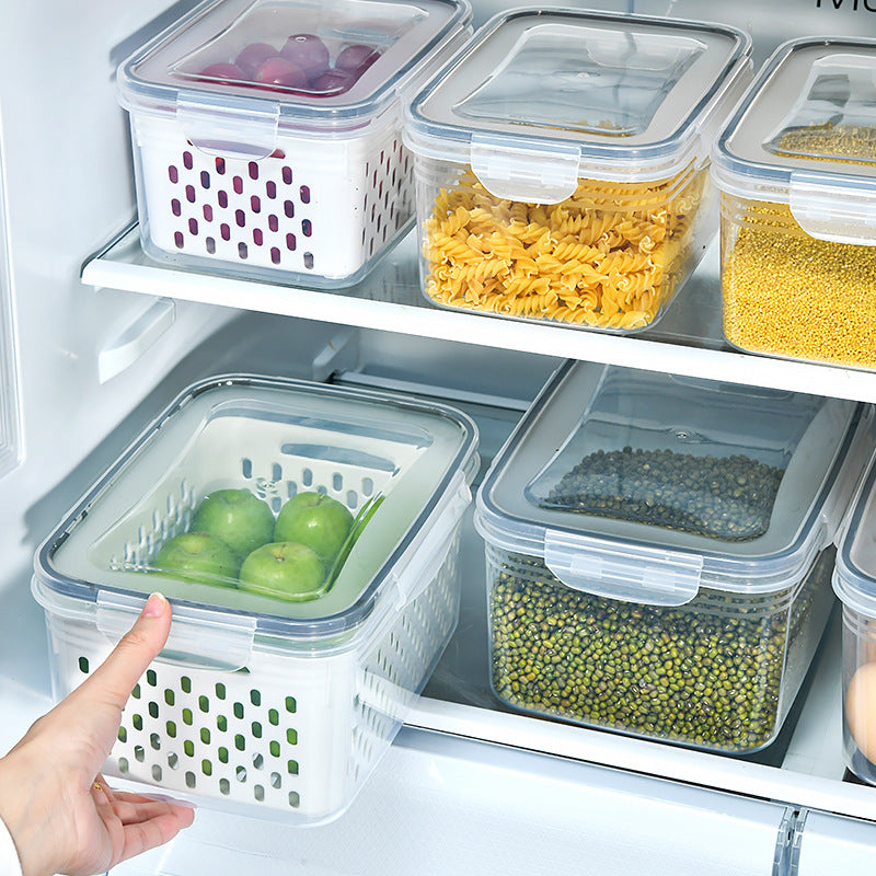 Blue Food-Grade Refrigerator Storage Container Set – Ventilated, Leak-Proof & Microwave-Safe Produce Keeper for Fruits, Vegetables & Meat (3-Piece Set) - Image 4