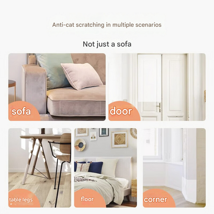 Transparent Cat Scratch Furniture Protector Film - 8 Pack Anti-Scratch Guards for Sofas, Doors, Walls - Self-Adhesive & Non-Toxic Cat Claw Deterrent(430*152mmmm) - Image 4
