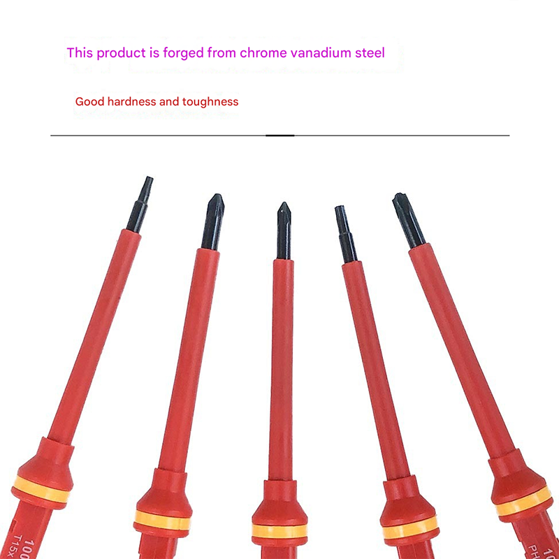 Orange Insulated Screwdriver Set - Multi-Bit Electrician's Tool Kit with Magnetic Tips & Quick-Change Handle(6136) - Image 3