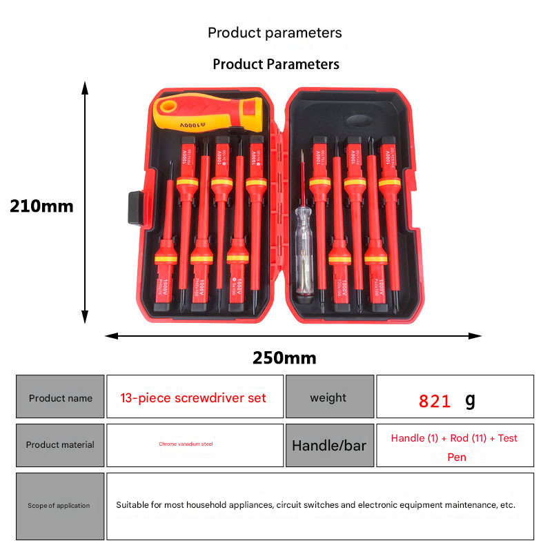A 42-piece set Orange Insulated Screwdriver Set - Multi-Bit Electrician's Tool Kit with Magnetic Tips & Quick-Change Handle - Image 2