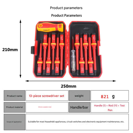 A 24-piece set Black Insulated Screwdriver Set - Multi-Bit Electrician's Tool Kit with Magnetic Tips & Quick-Change Handle - Image 2