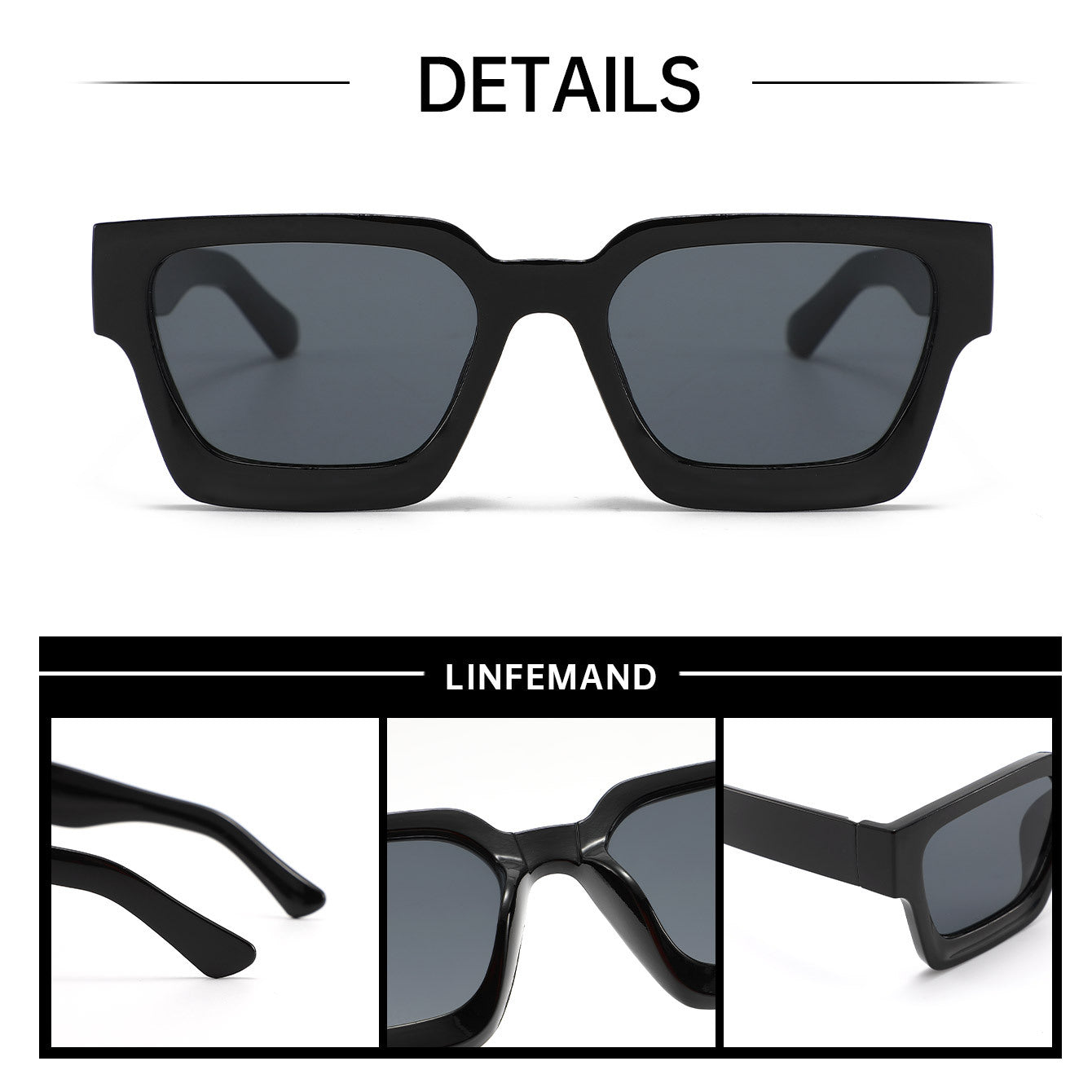 Brown Classic Square Frame Sunglasses - Unisex UV400 Protection, Lightweight & Face-Slimming Design - High Definition Vision Eyewear - Image 2