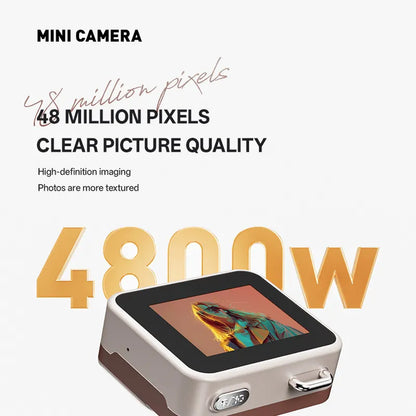 Khaki brown Retro Mini Digital Camera Keychain - 48MP Portable Pocket Camcorder with 1080p HD Video - Image 5