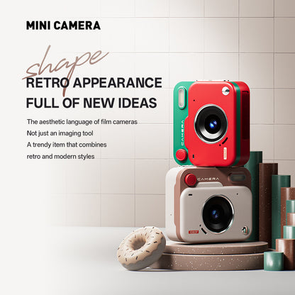 Black Retro Mini Digital Camera Keychain - 48MP Portable Pocket Camcorder with 1080p HD Video - Image 3