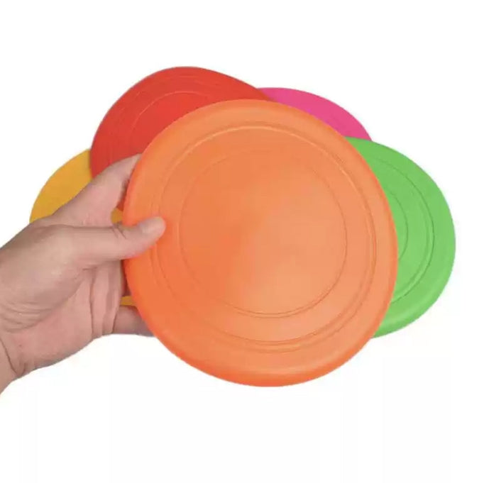 Seven-piece coloured set Soft Flying Disc Dog Toy - Durable & Gentle Rubber Frisbee for Interactive Fetch and Training - Image 3