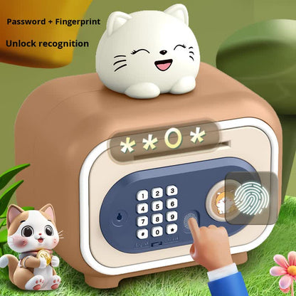 Red Electronic Piggy Bank Safe for Kids - Automatic Rolling Money Box with PIN & Fingerprint Lock - Image 3