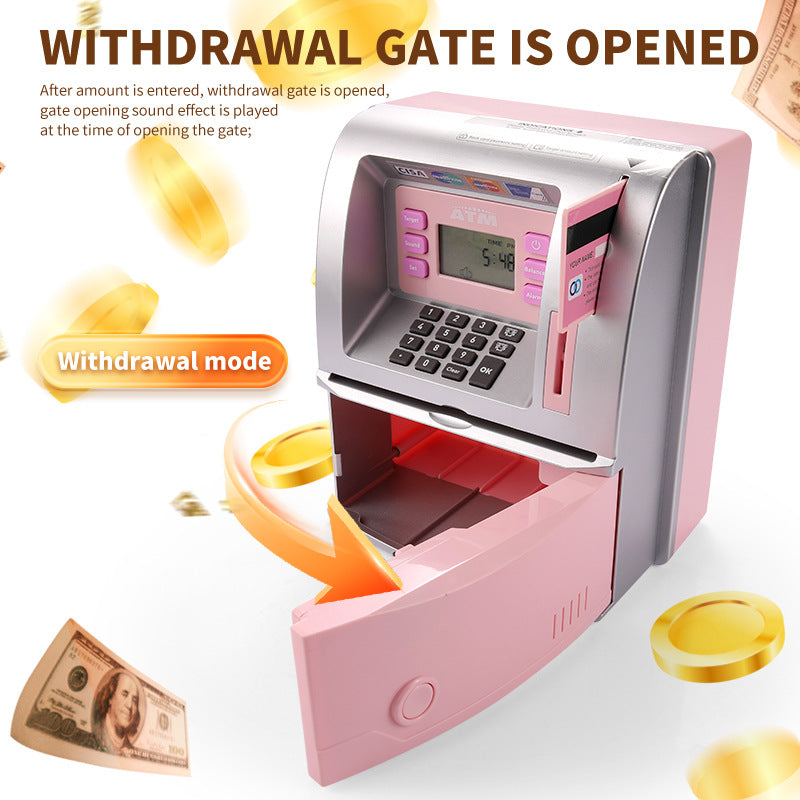 Black Digital ATM Savings Bank for Kids - Electronic Piggy Bank with PIN & Card for Real Money - Image 3