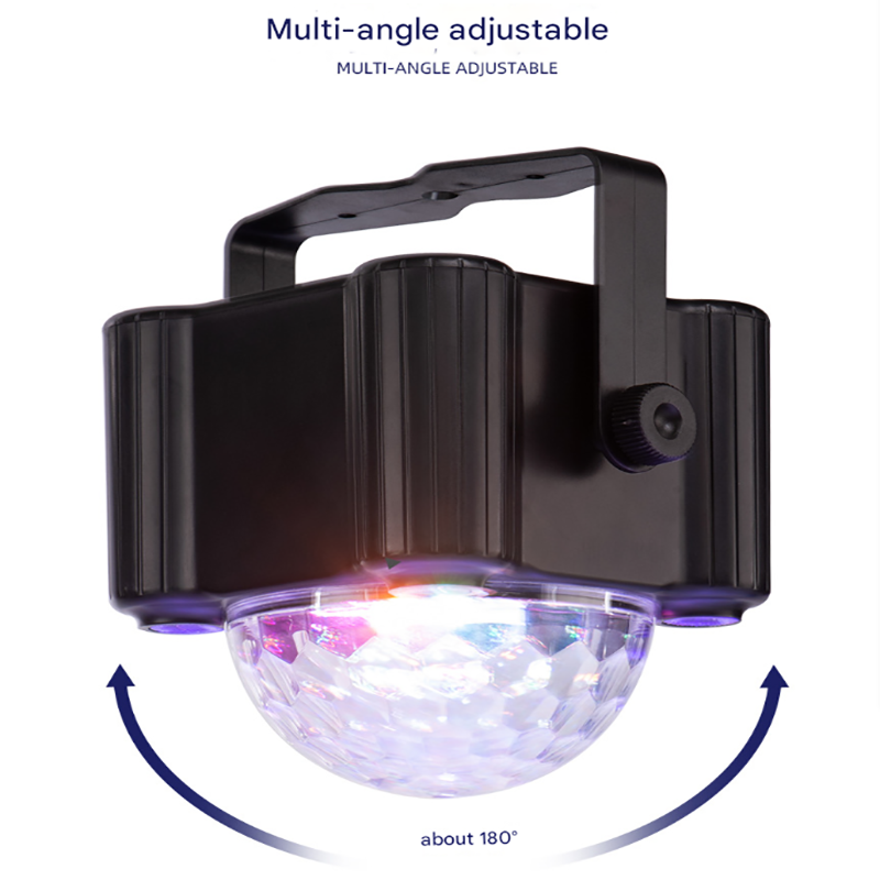 Black Sound Activated Disco Ball Party Light with Remote - RGB Strobe & UV Stage Lighting for Home Parties - Image 2